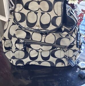 Black and Gray Coach Backpack